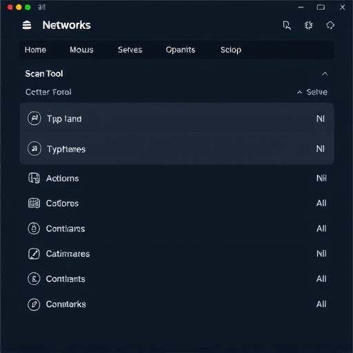 Screenshot of a network scanning tool in action